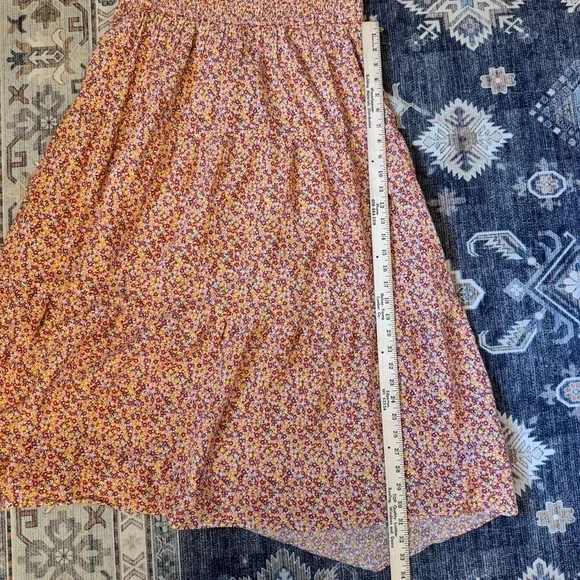 MINKPINK Floral High Low Puff Sleeve Square Neck Dress 100% Cotton Size Medium - Picture 13 of 14